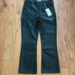 Dear John Jeanne boot faux leather hunter green pants 26 $118 new